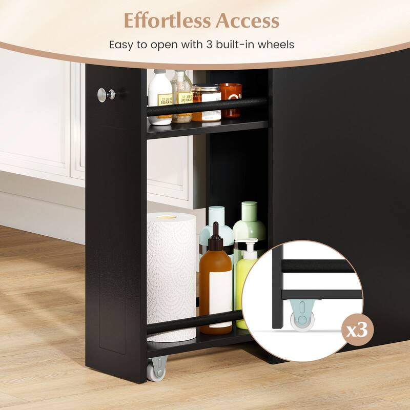 Gymax Small Bathroom Storage Cabinet 4-Tier Narrow Toilet Side Storage