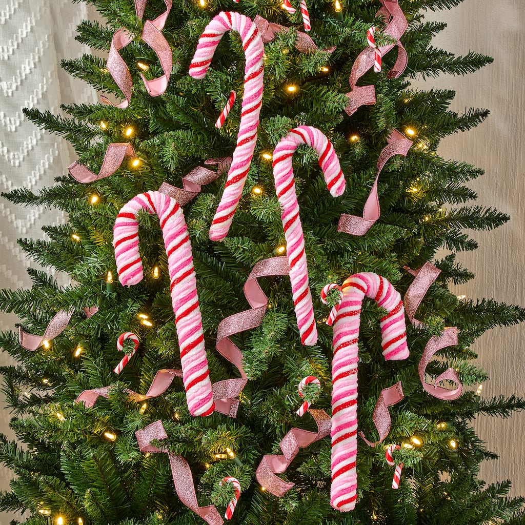 11.5-12" Chenille Sweet Candy Cane Set of 2