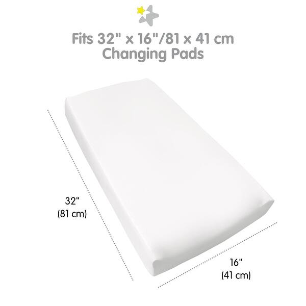 dimension image slide 1 of 5, BreathableBaby Waterproof Cover, For 32" x 16"/81 x 41 cm Changing Pad (2-Pack) - N/A