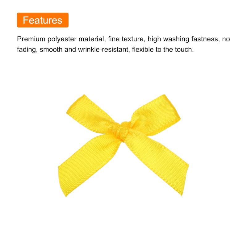 50Pcs Mini Ribbon Bow 1.8 inch Mini Fabric Satin Ribbon