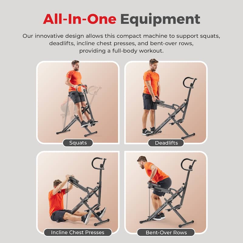 Sunny Health & Fitness Row-N-Ride Plus Assisted Squat NO. 077PLUS