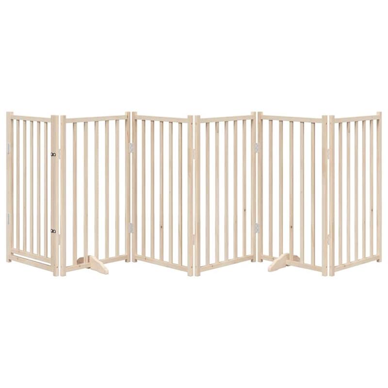 vidaXL Dog Gate Set of 6 Solid fir wood Foldable Dog Gate Rectangular - 11.8 x 118.1 x 35.4