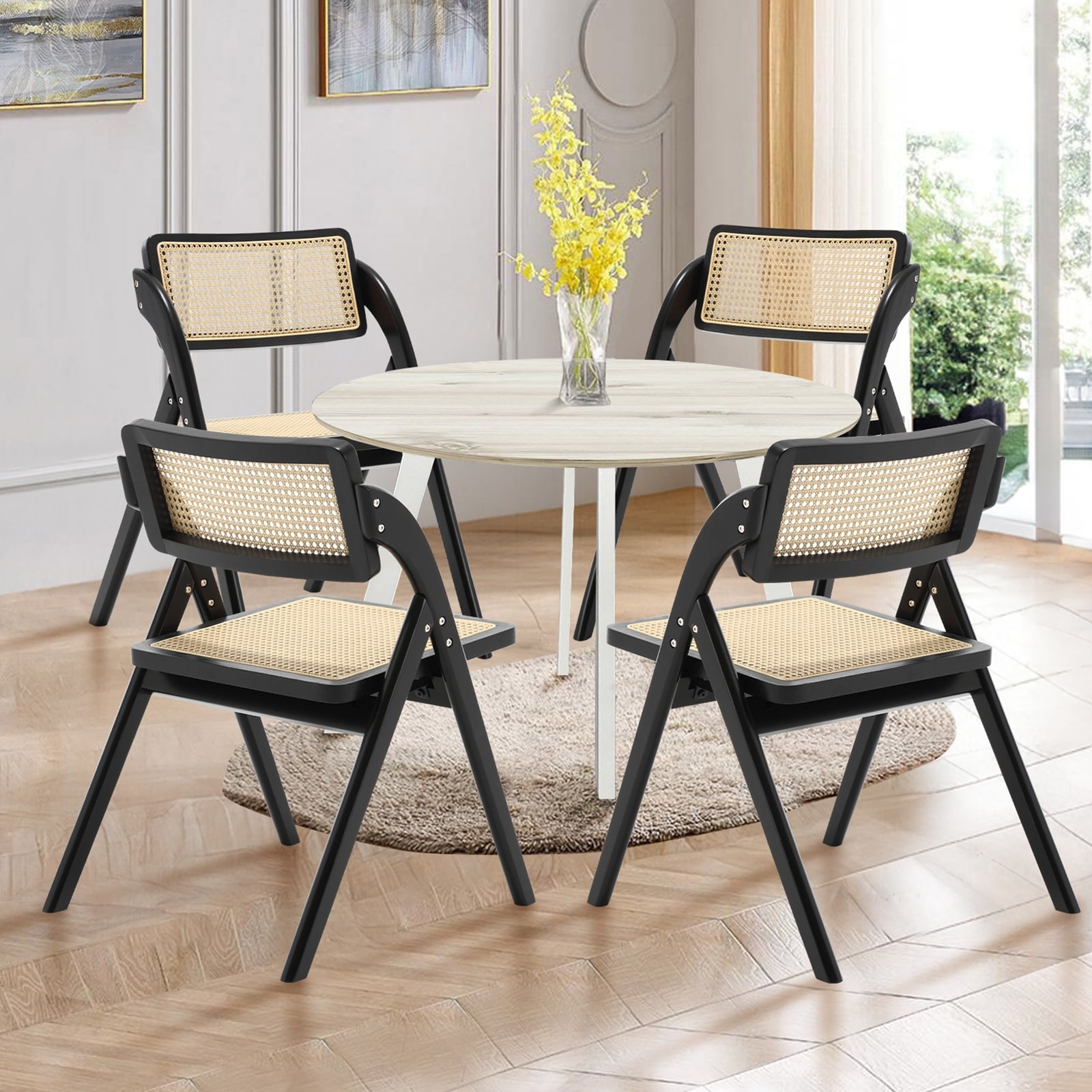 Fully Assembled Rattan Folding Dining Chairs Set of 2 4 32.68 H x 20.5 W x 20.08 D On Sale Bed Bath Beyond 36349167