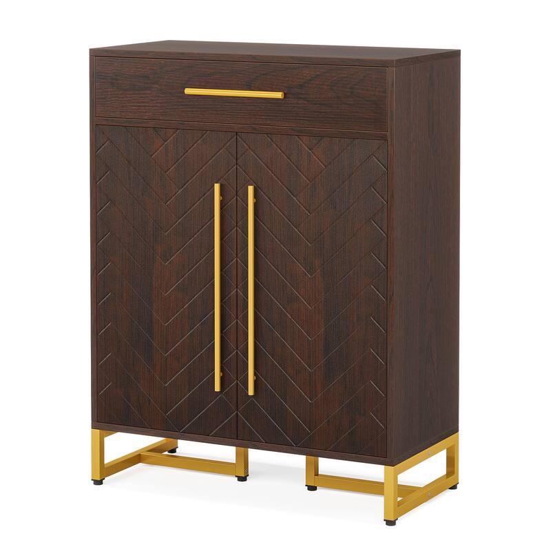 29.52" Walnut 6-Tier Wooden Shoe Storage Cabinet