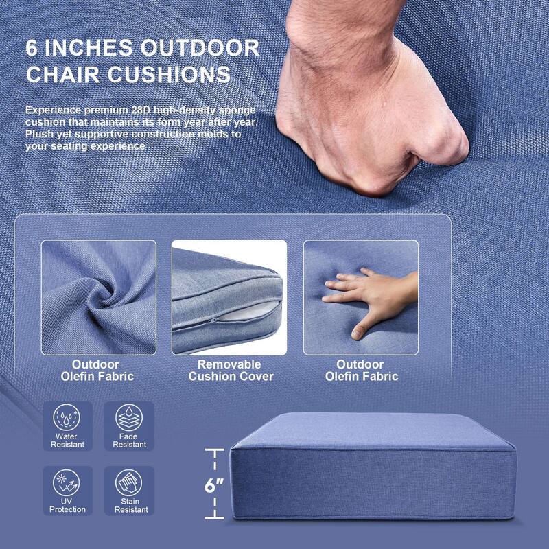 Outdoor Patio Funiture Set with Extra-Thick Seat cushion