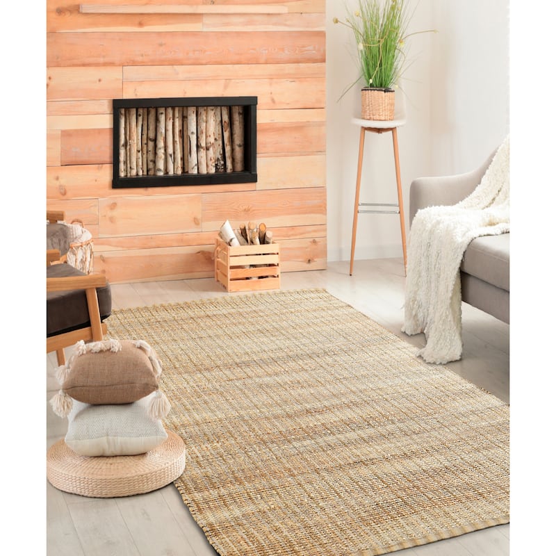 Nevaeh Farmhouse Geometric Braided Jute Indoor Area Rug by Sevita