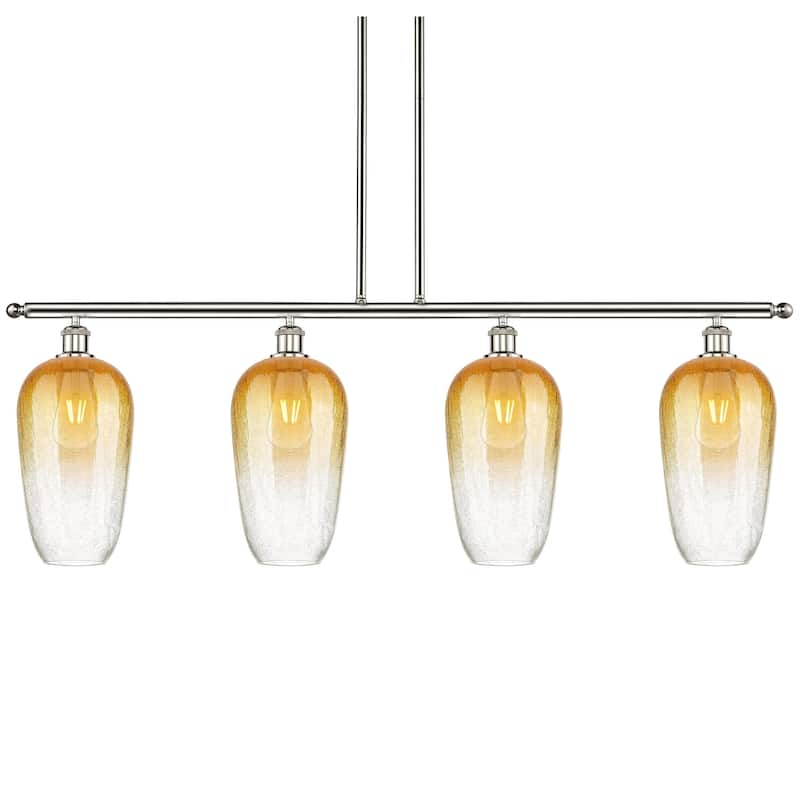 Innovations Lighting 516-4I-16-48 Brookhaven Flute Linear Brookhaven - Polished Nickel / Amber