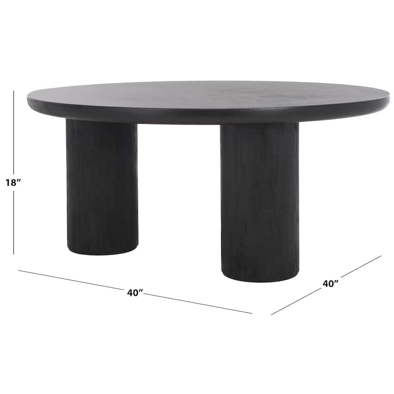 SAFAVIEH Home Mork 3-Leg Round Top Coffee Table - 40Wx40Dx18H - Black