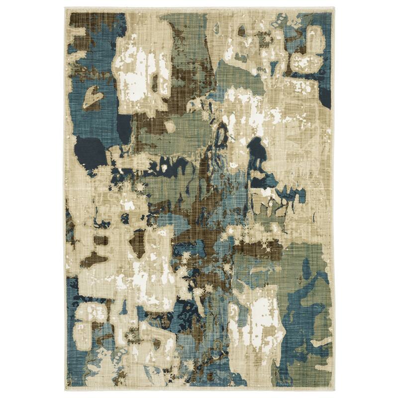Style Haven Raphael Abstract Beige/ Multi Mixed Pile Area Rug - 3' 3" x 5' - Rectangle