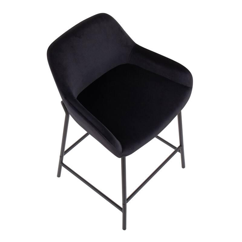 Carbon Loft Galotti Black Fixed-Height Upholstered Counter Stool - Set of 2