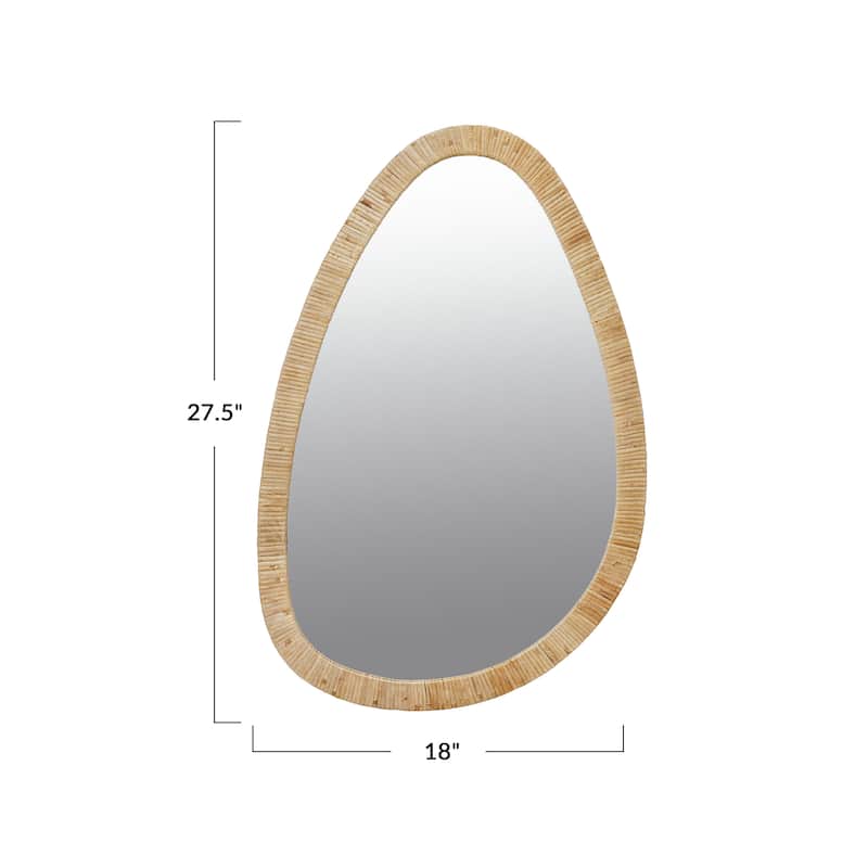 Rattan-Wrapped Mirror
