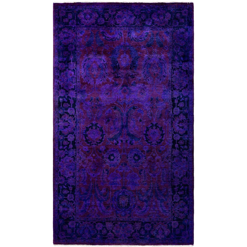 Overdyed One-of-a-Kind Hand-Knotted Area Rug - Purple - 3' 2" x 5' 3"