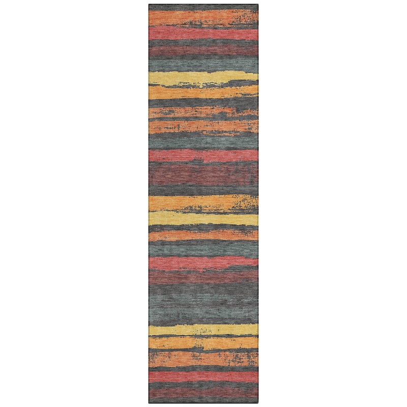 Machine Washable Indoor/ Outdoor Chantille Stripe Rug