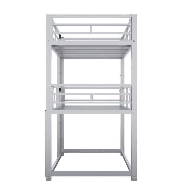 Metal Triple Bunk Beds, 3 Twin Bunk Beds for Kids Teens Boys Grils,Metal Heavy Duty Bunk Bed with Guardrail and Ladder