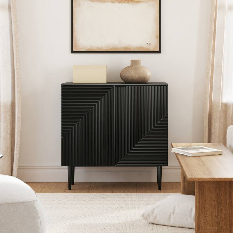 Joseph Modern Mid-century Tapered Feet Storage Cabinet with Adjustable Shelves by HULALA HOME