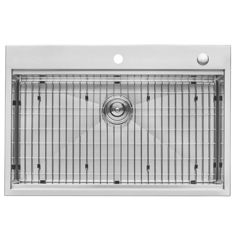 Ruvati 33 x 22 inch Workstation Ledge Drop-in Topmount Kitchen Sink 16 Gauge Stainless Steel Single Bowl - RVH8003 - 33" x 22"