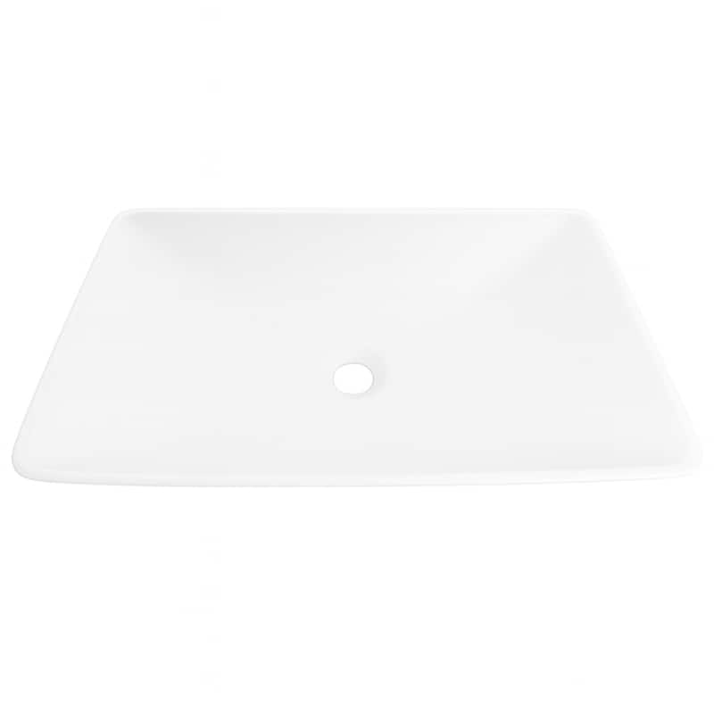 Carrivo Matte White Solid Surface Rectangular Vessel Sink - White