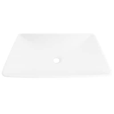 Carrivo Matte White Solid Surface Rectangular Vessel Sink