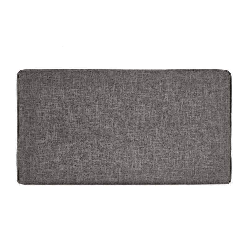 45" Sofa Ottoman with Storage, Linen Upholstered Bench with Rotation Casters and Safety Hinge for Living Room