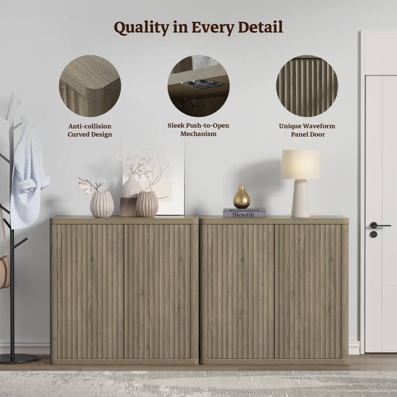 3 Multifunctional and Practical Rounded-Corner Side Cabinets