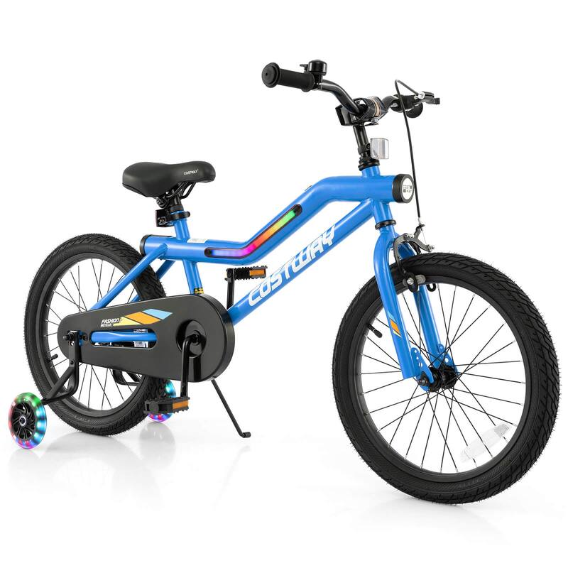 Costway 18" LED Lighted Kids Bike with Adjustable Seat Coaster Brake - See Details - Navy