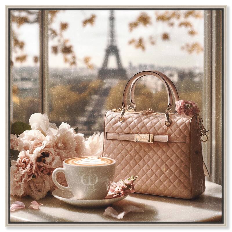 Glam by the Window Paris Canvas by Art Remedy - Silver - 30" x 30"