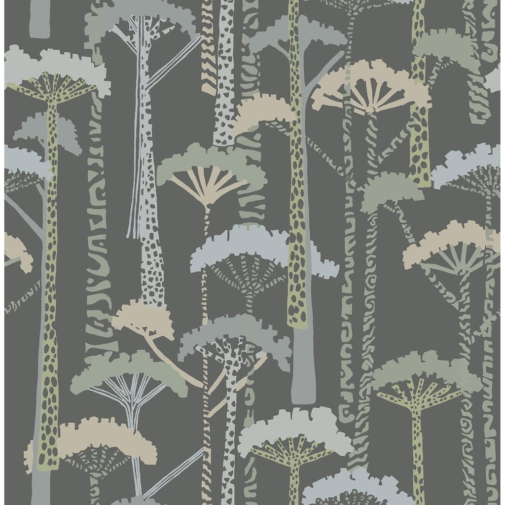 A-Street Prints Unify Aqua Forest Wallpaper