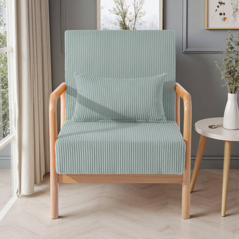 Uixe Modern Solid Wood Upholstered Corduroy Accent Chair - Single