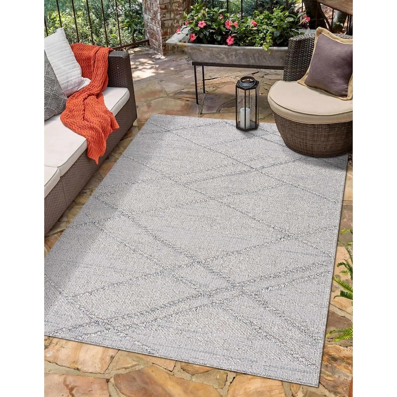 Hauteloom Butch Living Room, Bedroom Patio Outdoor Area Rug - Farmhouse - Taupe,Beige - 2' x 3'