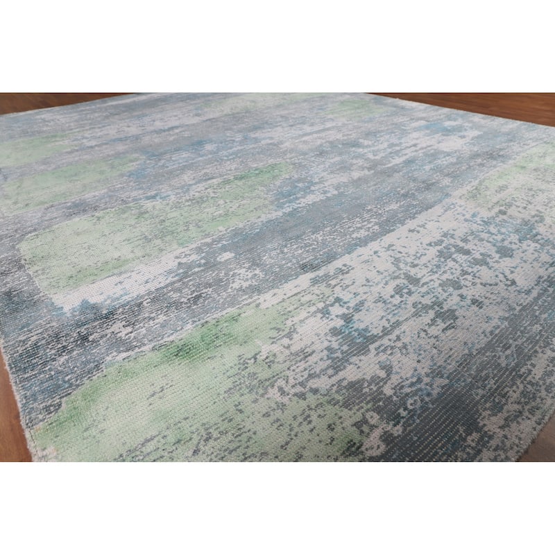 Contemporary / Abstract Area Rug Handmade Oriental Wool Carpet - 9'0" X 12'0"