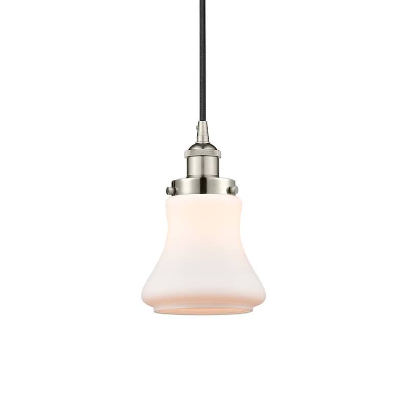 Innovations Lighting 616-1PH-10-6 Bellmont Pendant Bellmont 6" Wide - Polished Nickel / Matte White