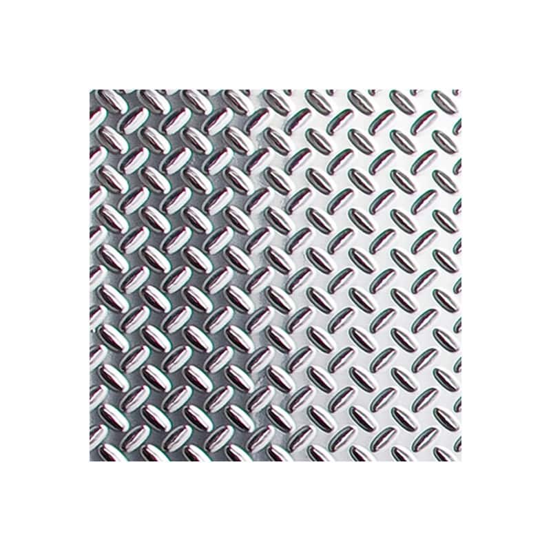 FASÄDE Diamond Plate 4-foot x 8-foot PVC Wall Panel in Brushed Aluminum - Sample