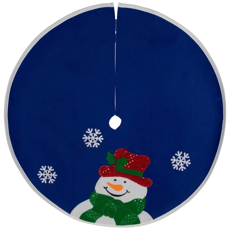 Embroidered Snowman Mini Christmas Tree Skirt - 20"