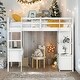 preview thumbnail 1 of 28, Twin Size Loft Bed with Built-in Desk with Two Drawers,Shelves,Multifunctional Loft Bed with Storage White