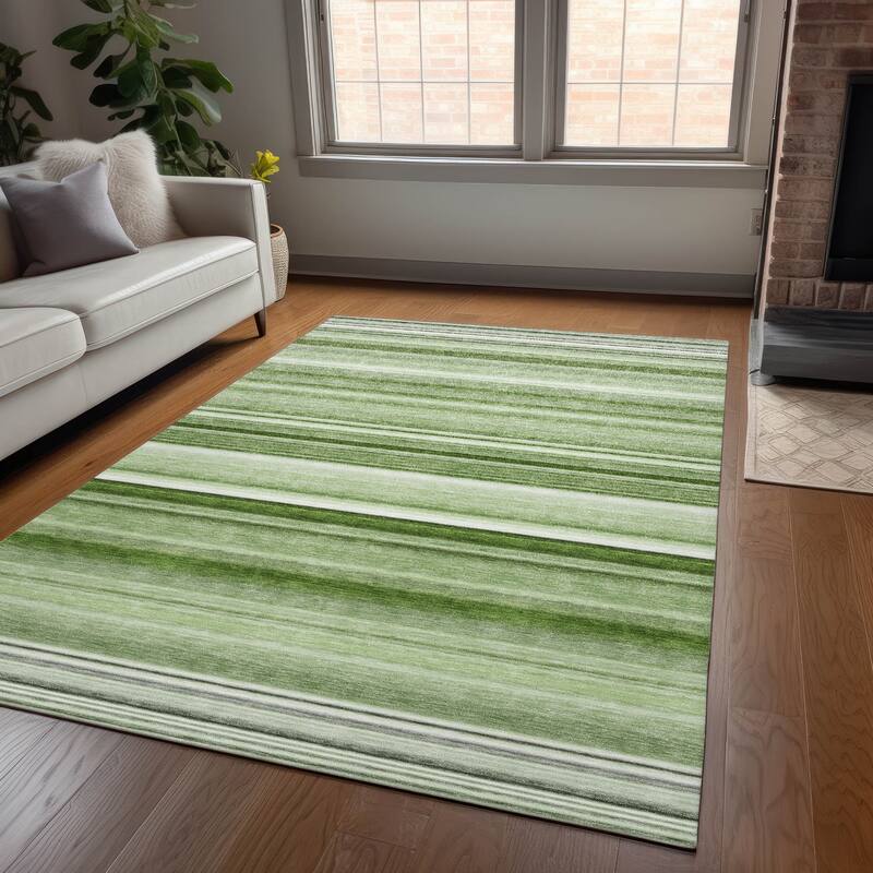 Pasi Stripe Weather Resistant Timeless Fusion Outdoor Rug