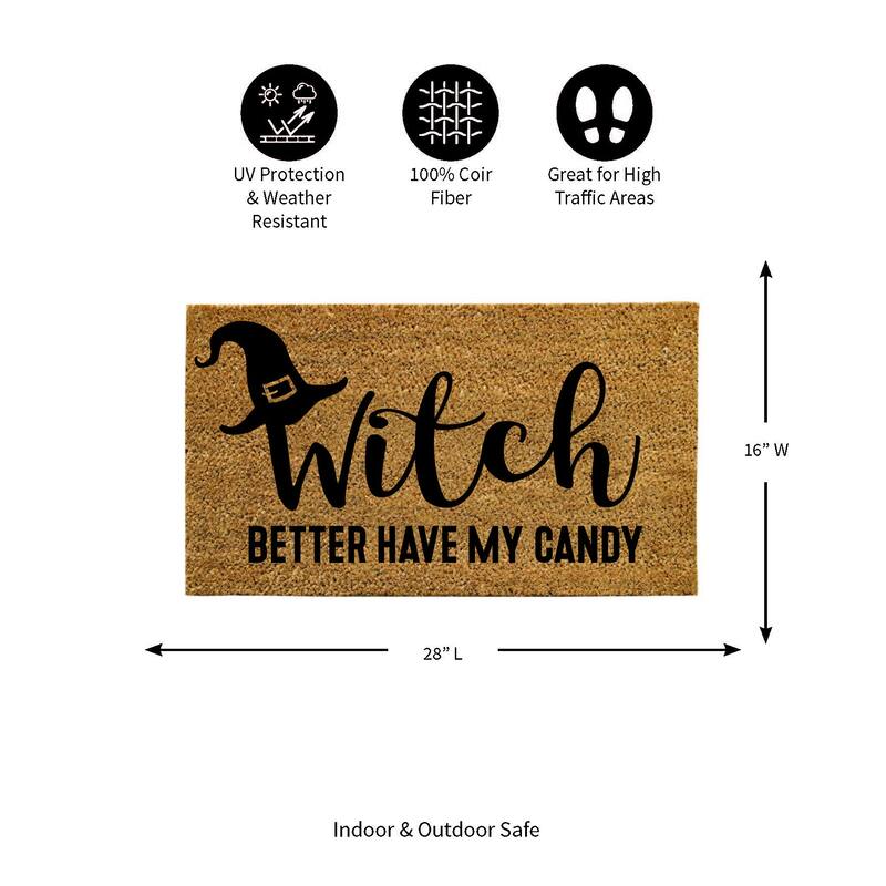 16 in. x 28 in. Nature Coir Halloween Greeting "Witch Better Have My Candy" Door Mat