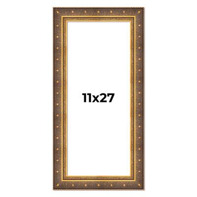 11x27 Frame Gold Real Wood Picture Frame