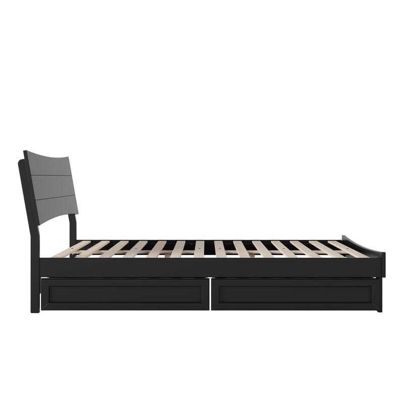 Phoenix Wood Platform Bed with Storage Drawers