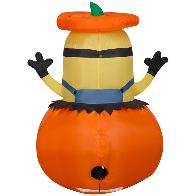 Gemmy Airblown Minion Popping Out Of Pumpkin Universal, 3 ft Tall, Multi