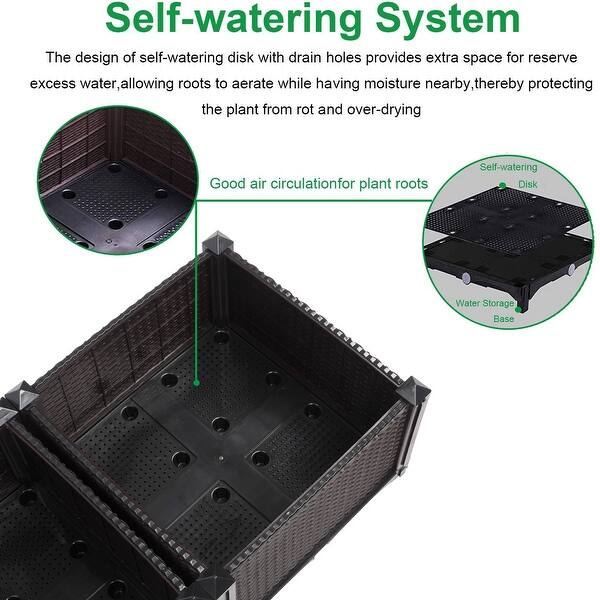 Plastic Watering Planter Box Raised Garden Bed With Self Overstock 31677682