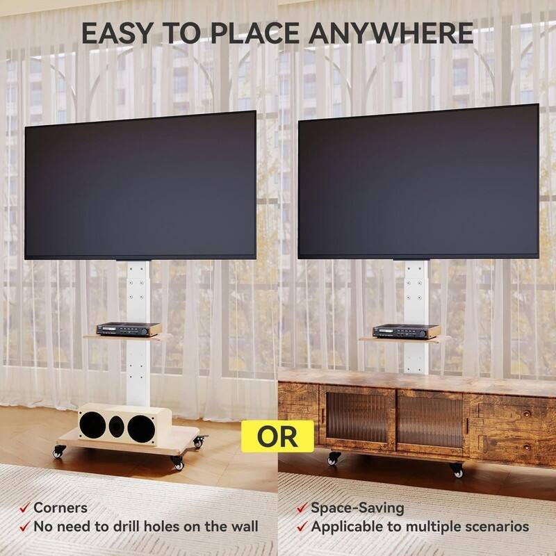 Rolling TV Stand with Tilt