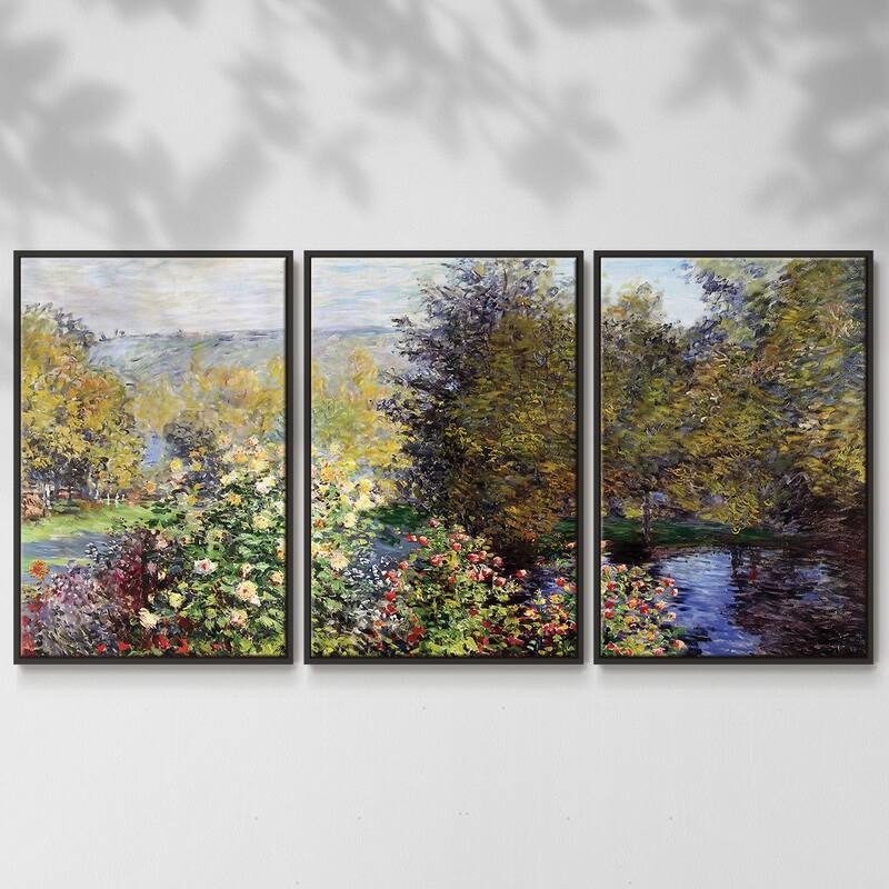 The Corner of the Garden at Montgeron, 1876 - Multi Piece Framed Canvas