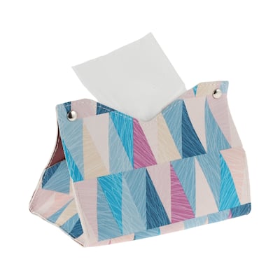 1Pcs Durable Geometric Pattern Tissue Box Cover for Living Room Table Desk