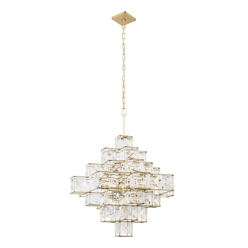 Varaluz Cubic 6-Light Chandelier - Calypso Gold