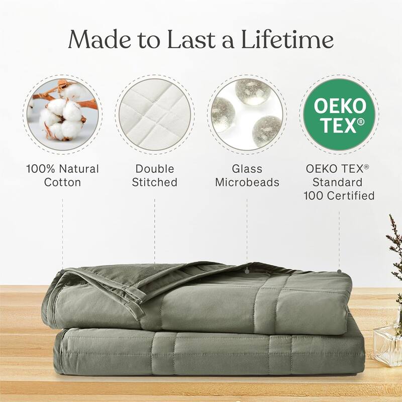 Cool Cotton Weighted Blanket - 15lb Full/Queen