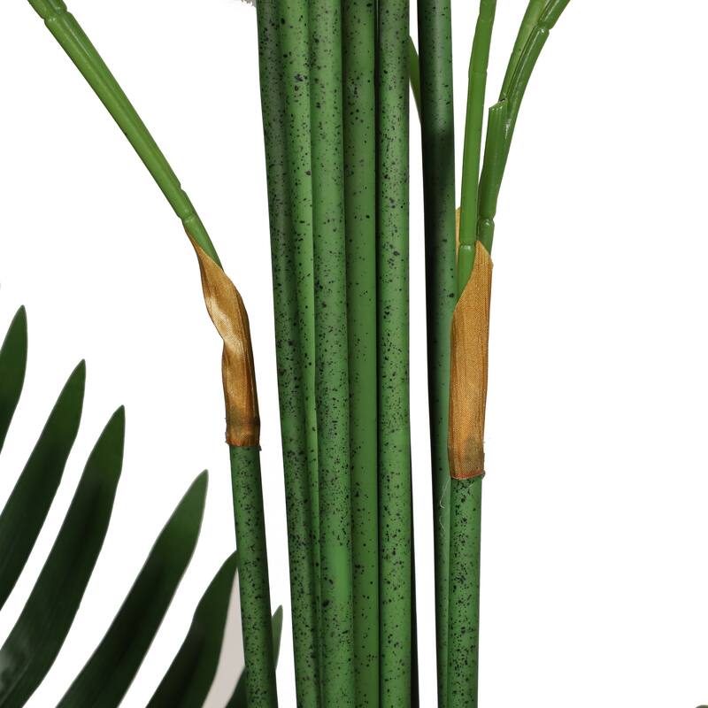 75" Artificial Areca Palm Tree with Black Plastic Vase - Green