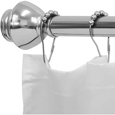 42"-72" Chrome Metal Shower Curtain Tension Rod Rust Resistant Non-Slip - 42" - 72" inches