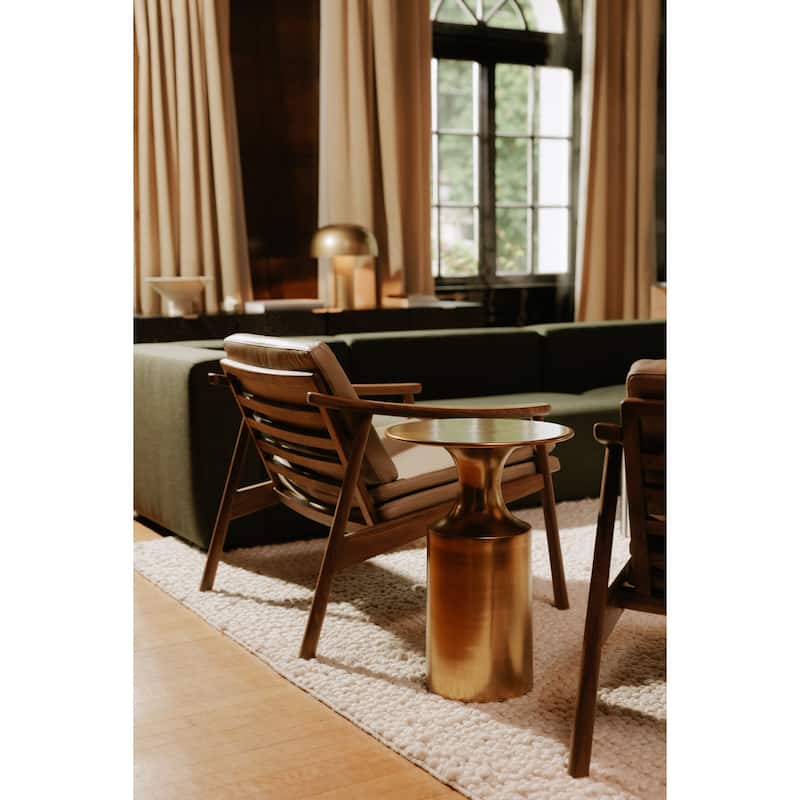 Aurelle Home Art Deco Aluminum Pedestal Accent Table