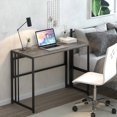 Teraves Folding Desk Small Computer Desk Study Corner Desk Writing Table for Home Office