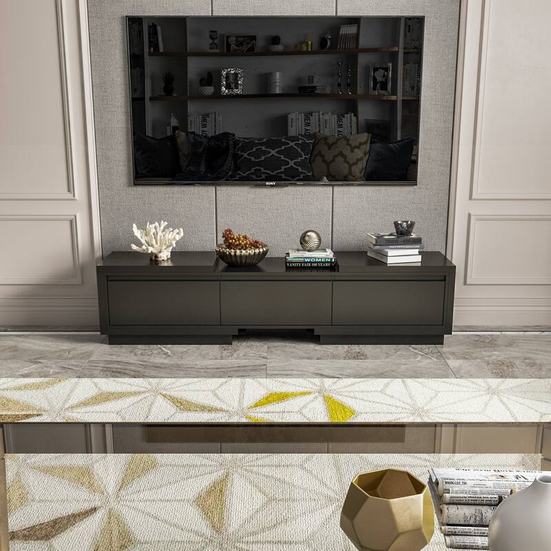 Extendable TV Stand Storage Media Console Modern Entertainment Center